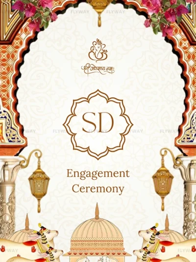Engagement ceremony design with Ganesha and traditional decor