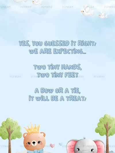 We're expecting baby announcement card