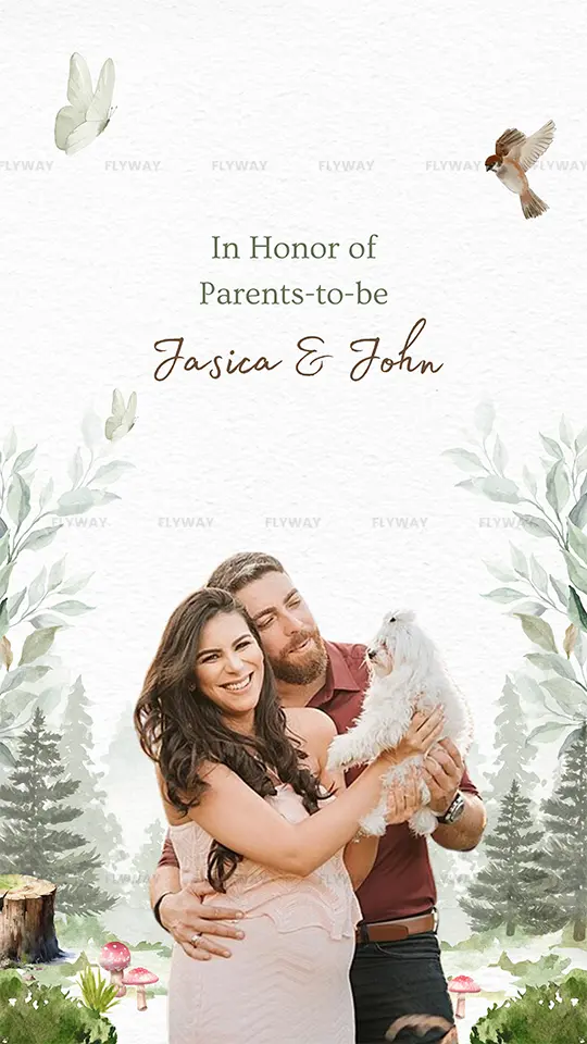 Baby shower invite honoring parents-to-be Jasica and John