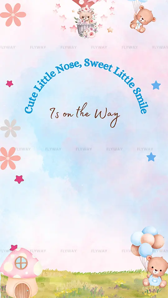 Floral baby shower invitation for parents-to-be Manda & Mayur