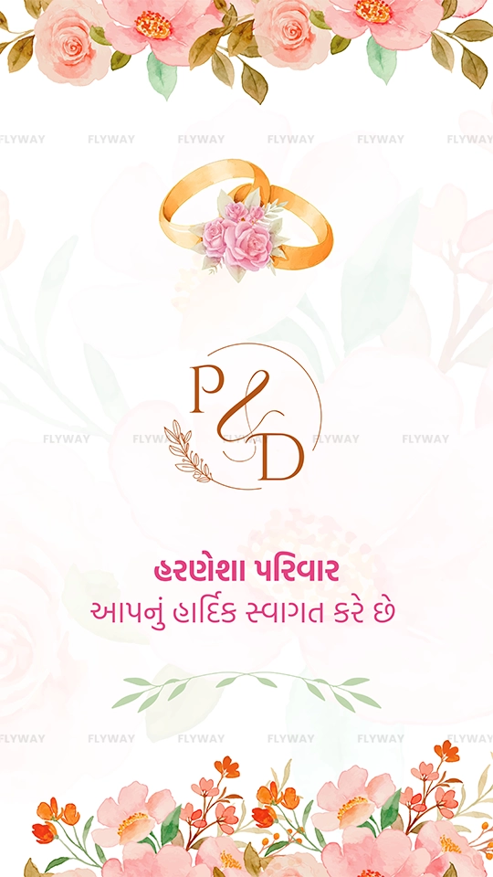 Floral wedding ring design with soft pastels