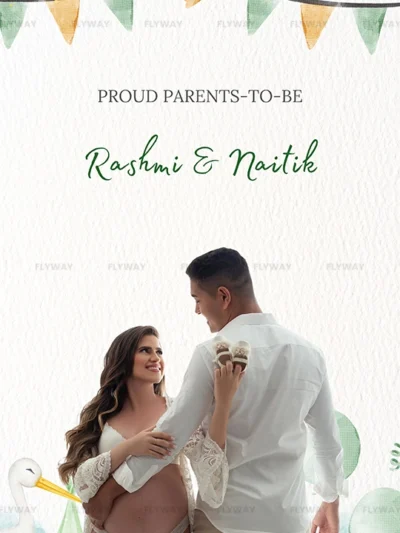 Baby Shower Card Featuring Rashmi and Naitik, Proud Parents-to-Be