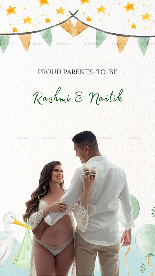 Baby Shower Card Featuring Rashmi and Naitik, Proud Parents-to-Be