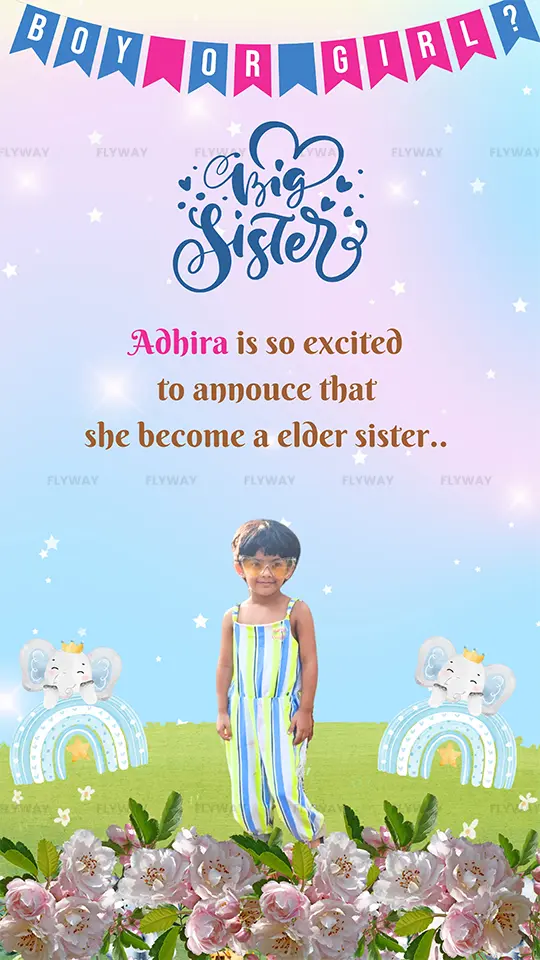 Parents-to-be announcement with safari animal theme