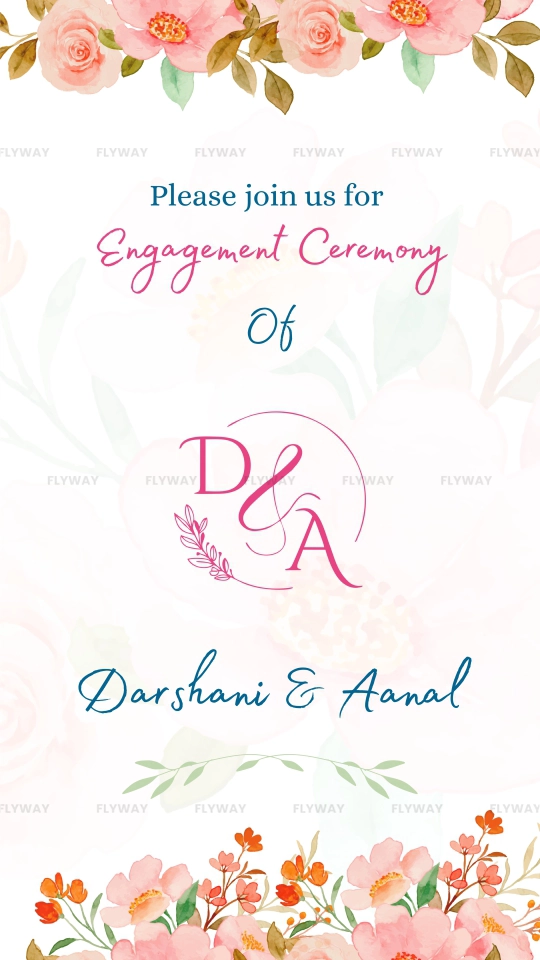 Engagement Ceremony invitation for Darshani and Aanal