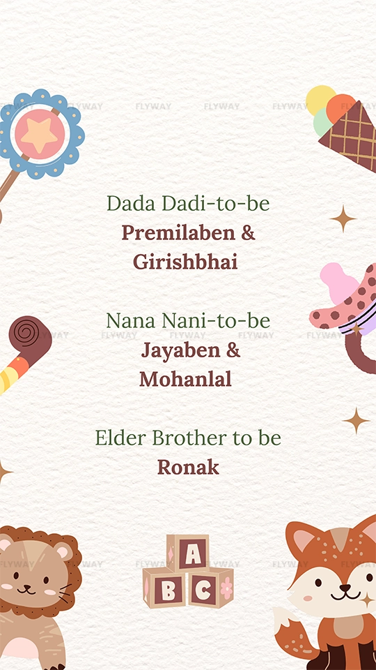 Baby shower invitation family details