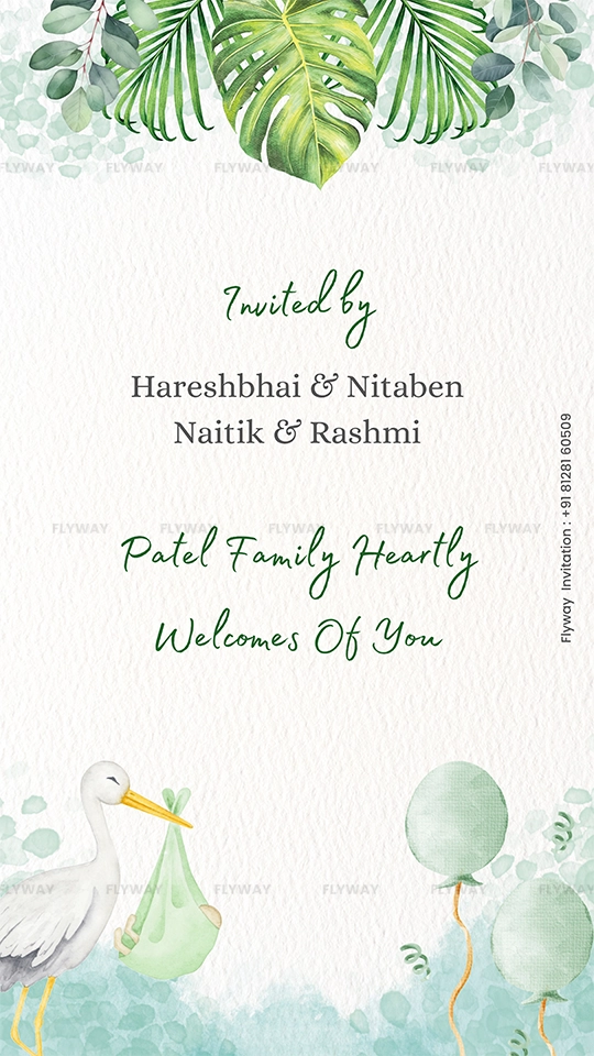 Baby Shower Invitation from Patel Family