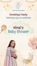 Baby shower invitation with pastel theme and star decorations