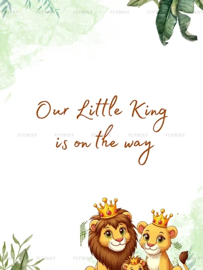 Our little king baby shower invitation card