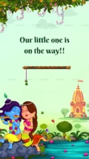 Cute Krishna and Radha Baby Shower Announcement