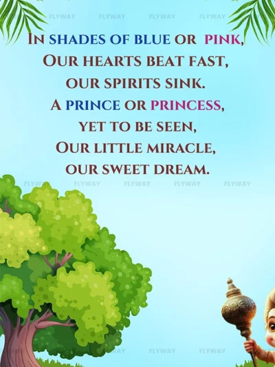 Gender reveal poem expressing excitement and love for the baby.