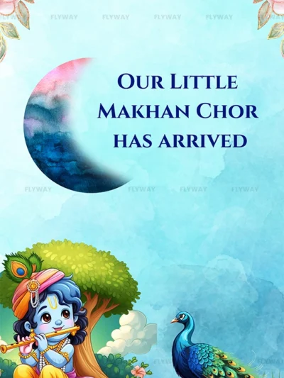 Krishna theme gender reveal with a playful design