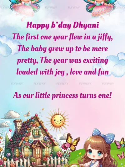 Magical fairy tale theme with butterflies and floral cottage