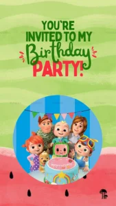 Animated family birthday party cake