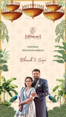 Engagement invitation for Bhavik and Gopi with traditional decor