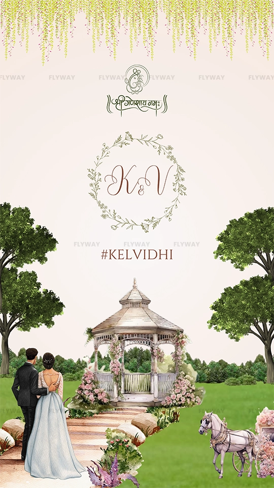 Garden Save the Date Video Ganesh Frame