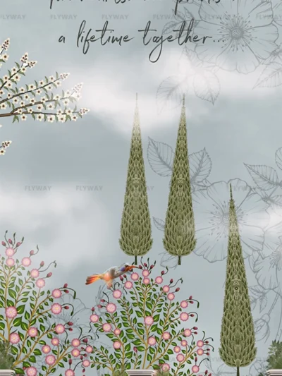 Wedding invitation video with floral quote background