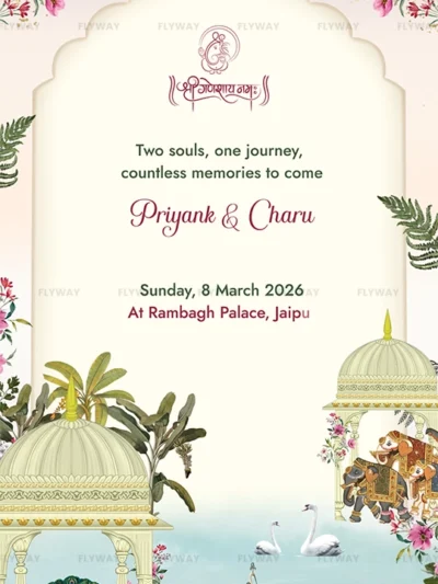 Indian Traditional Wedding Invitation Cover Page