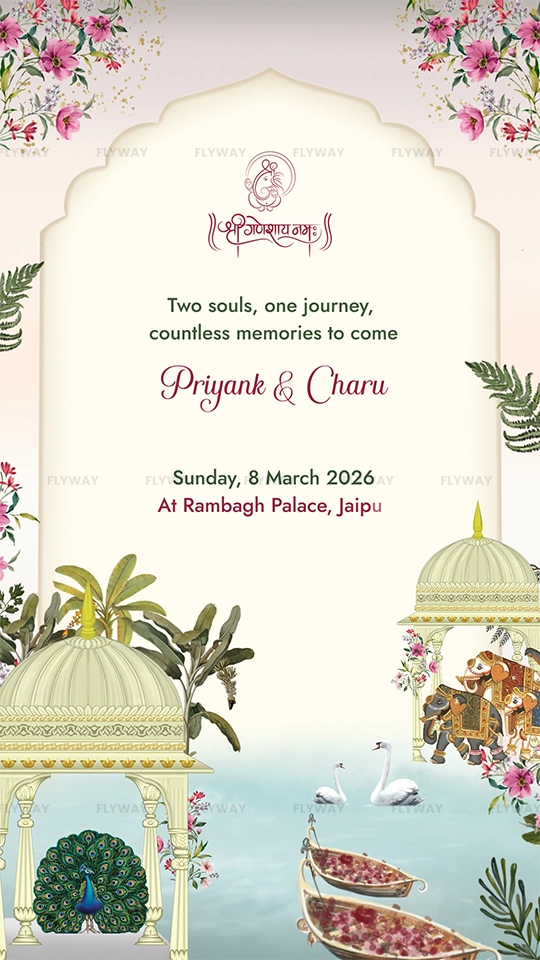Indian Traditional Wedding Invitation Cover Page