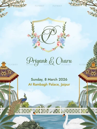 Royal wedding invitation front cover design