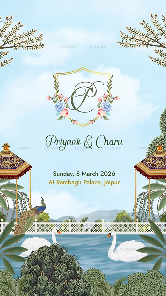 Royal wedding invitation front cover design