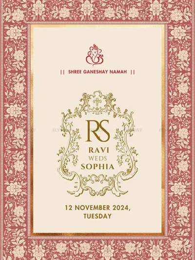 Elegant Indian Wedding Invitation Front Page