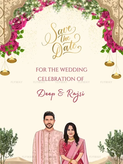 Save the Date in Rajasthani Design