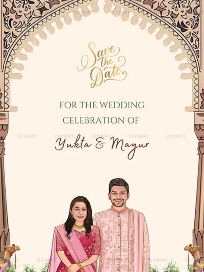 Couple Portrait with Save the Date Text