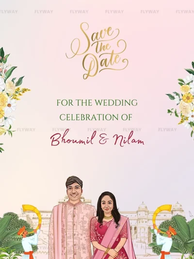 Couple Portrait Save the Date Invitation