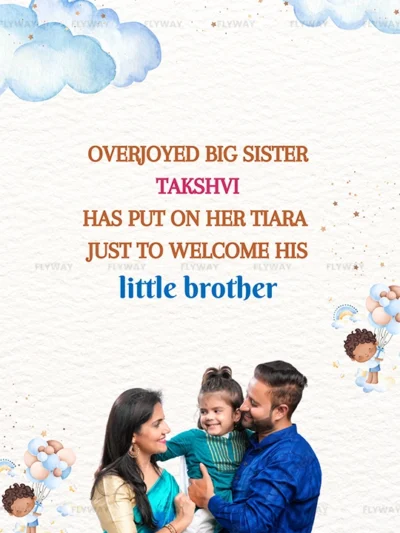 Family with a little girl and her parents, smiling and celebrating the arrival of a little brother