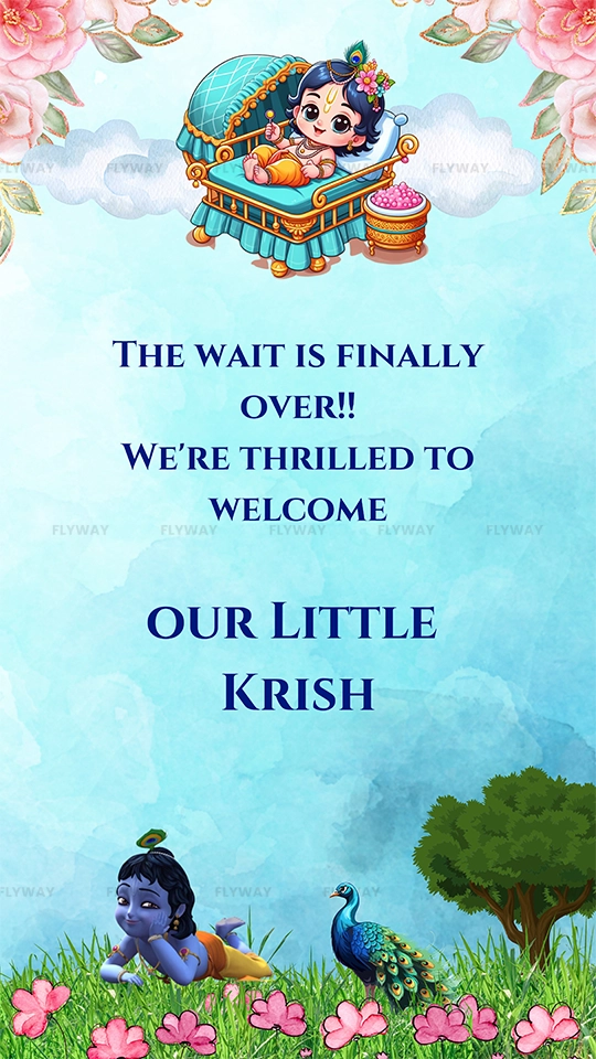 Krishna themed welcome for the newborn