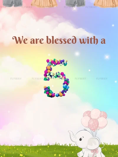 Baby reveal with animals and colorful number