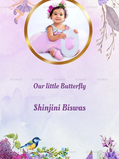 Little girl portrait in floral frame