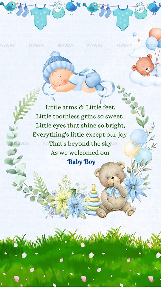 Blue Teddy Naming Invite #01E - Image 2