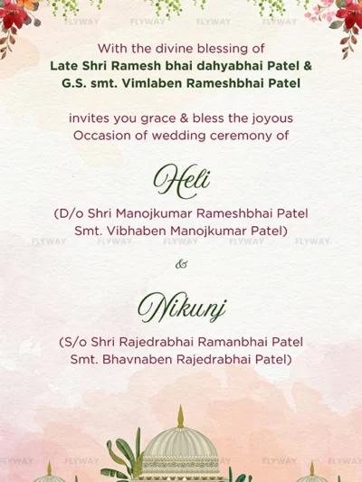 Traditionaal wedding ceremony invitation layout