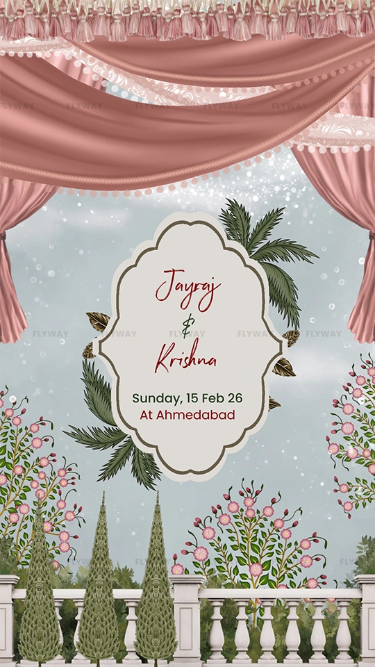 Wedding invitation video with names and wedding date