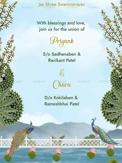 Wedding invitation with couple's names and date