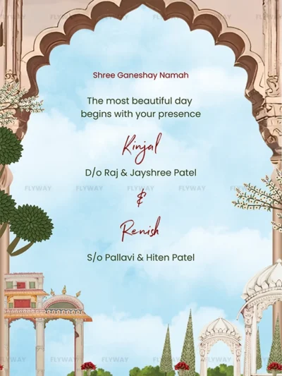 Couple and family introduction wedding invite slide