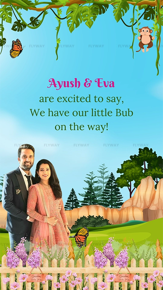 Parents baby shower announcement card