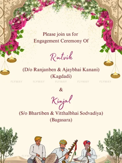 Engagement ceremony details for Rutvik and Kinjal