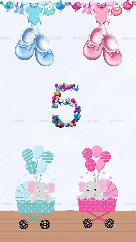Baby shoes, elephants in carriages, and the number 5