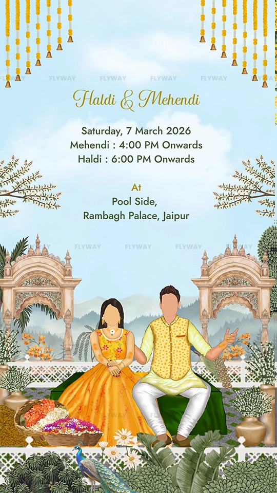Haldi and Mehendi ceremony invitation design