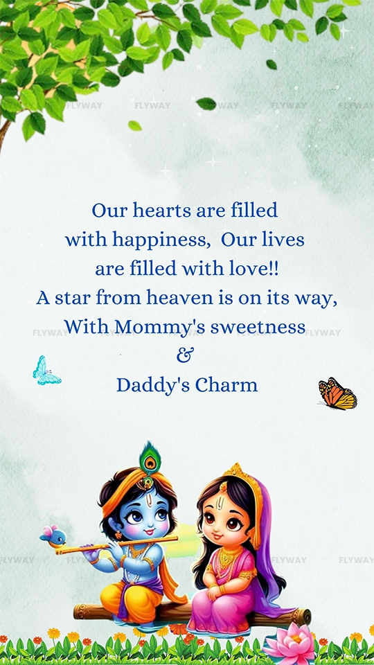 Baby shower poetic announcement card