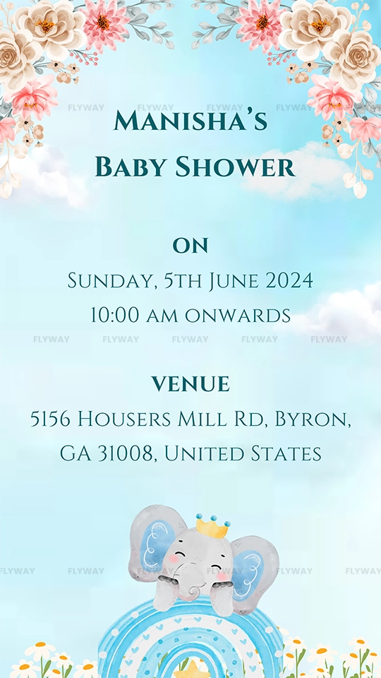 Manisha's baby shower invitation details