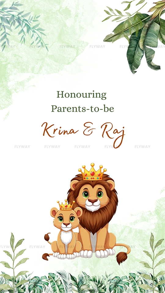 Parents-to-be Krina and Raj baby shower invite