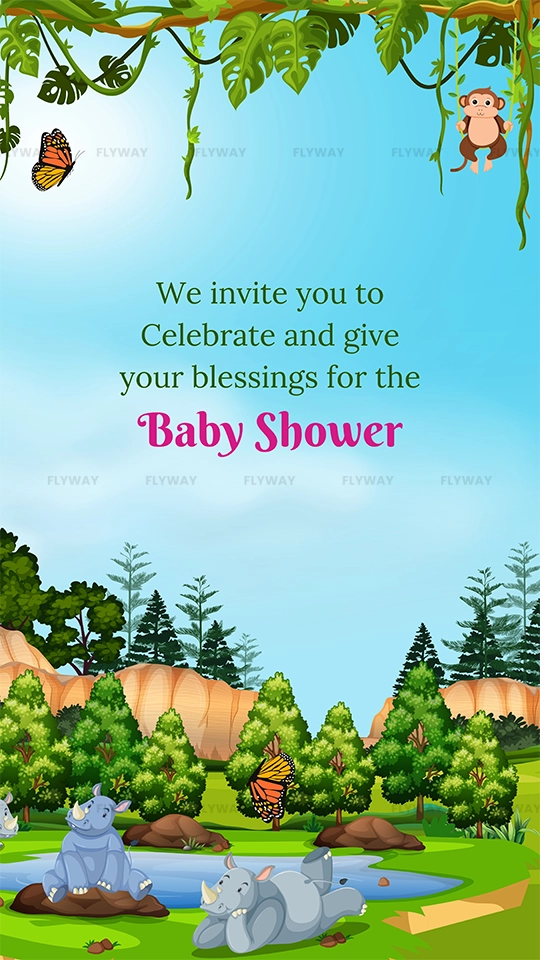 Jungle baby shower invitation text