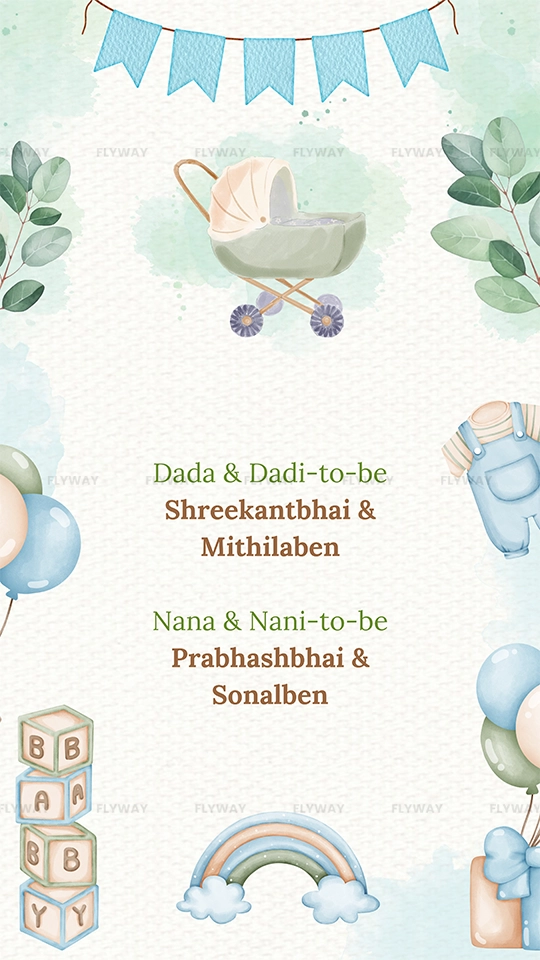 Baby shower invitation mentioning grandparents-to-be