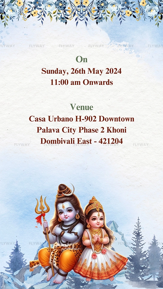 Baby shower venue and date invite card