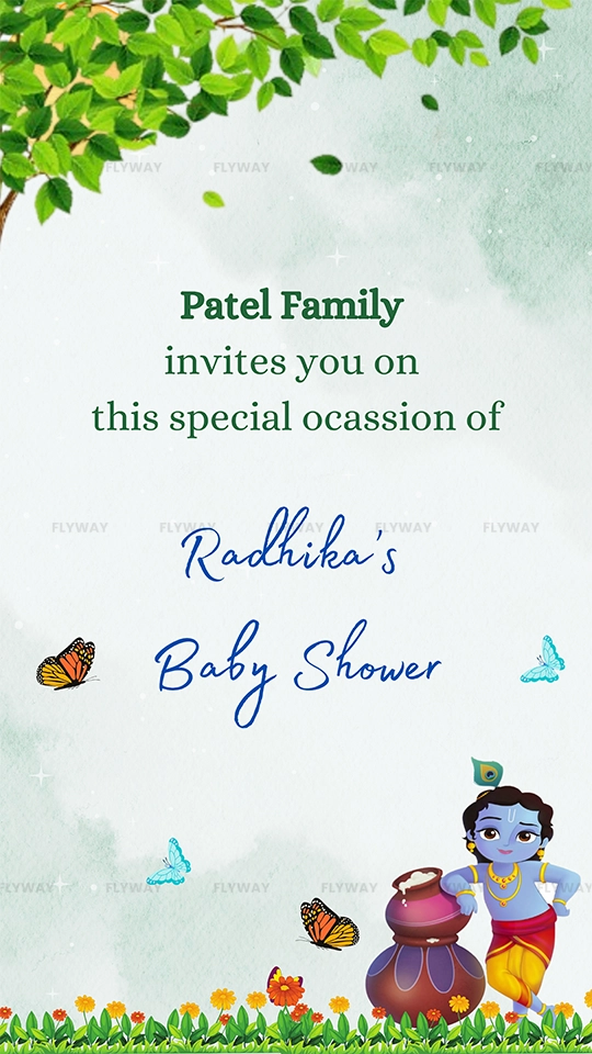 Radhika's baby shower invite by Patel family