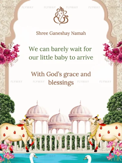 Shree Ganesh baby shower invitation card